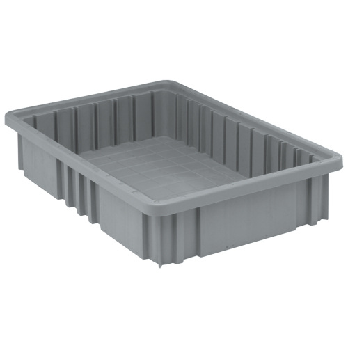 Divider Box&reg; Containers, Plastic, 16.5" W x 10.9" D x 3.5" H, Grey Distribution Industrielle GC