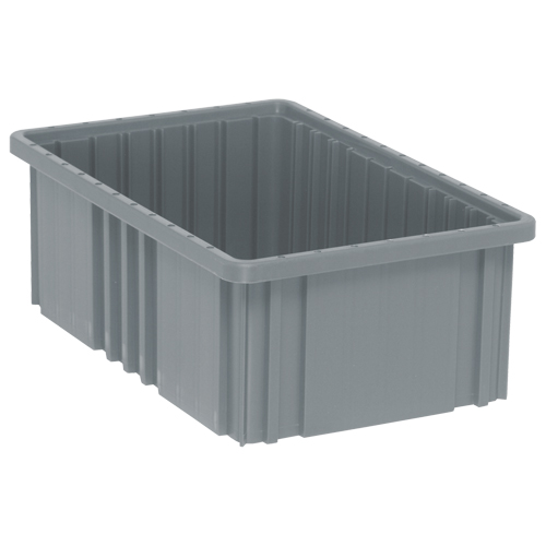Divider Box&reg; Containers, Plastic, 16.5" W x 10.9" D x 6" H, Grey Distribution Industrielle GC