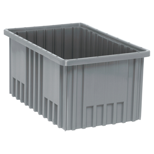 Divider Box&reg; Containers, Plastic, 16.5" W x 10.9" D x 8" H, Grey Distribution Industrielle GC