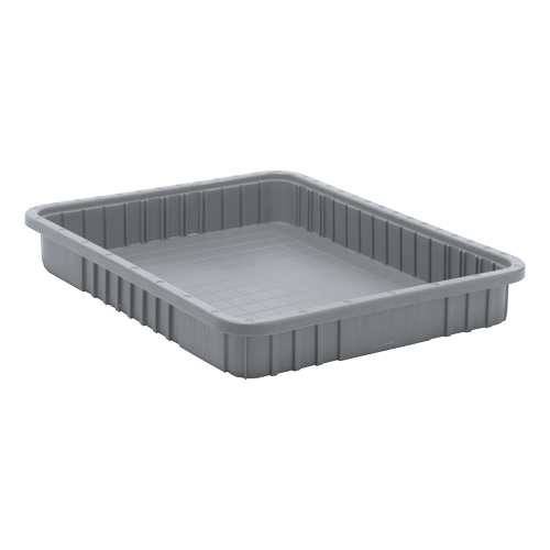 Divider Box&reg; Containers, Plastic, 22.5" W x 17.5" D x 3" H, Grey Distribution Industrielle GC