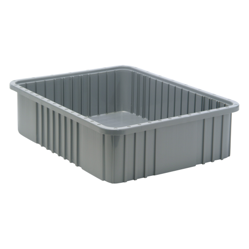 Divider Box&reg; Containers, Plastic, 22.5" W x 17.5" D x 6" H, Grey Distribution Industrielle GC