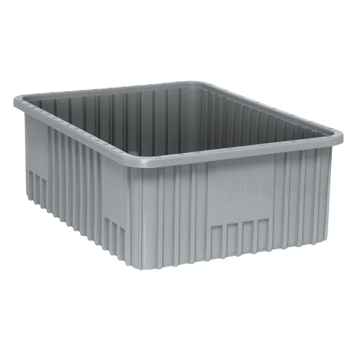 Divider Box&reg; Containers, Plastic, 22.5" W x 17.5" D x 8" H, Grey Distribution Industrielle GC