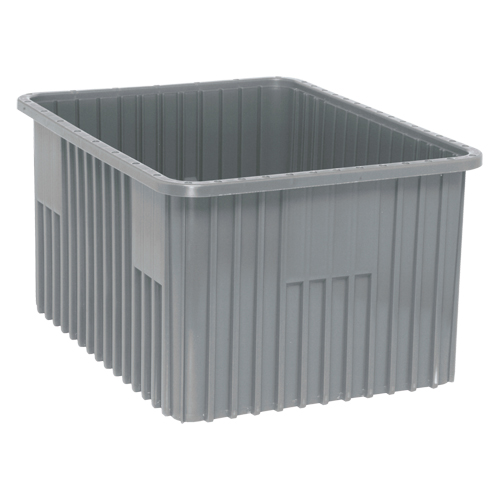 Divider Box&reg; Containers, Plastic, 22.5" W x 17.5" D x 12" H, Grey Distribution Industrielle GC