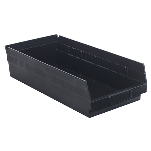 Economy Shelf Bin, 8-3/8" W x 4" H x 17-7/8" D, Black Distribution Industrielle GC