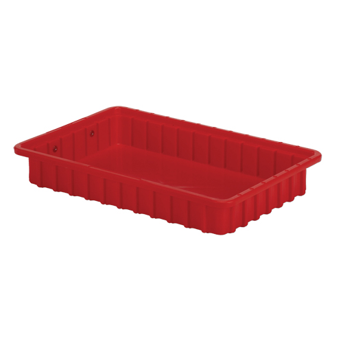Contenants Divider Box, Poly&eacute;thyl&egrave;ne, 16,5" la x 10,9" p x 2,5" h, Rouge Distribution Industrielle GC