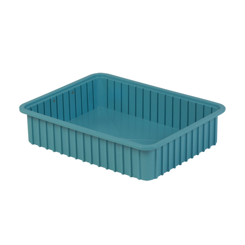 Divider Box&reg; Containers, Polyethylene, 22.4" W x 17.4" D x 5" H, Light Blue Distribution Industrielle GC