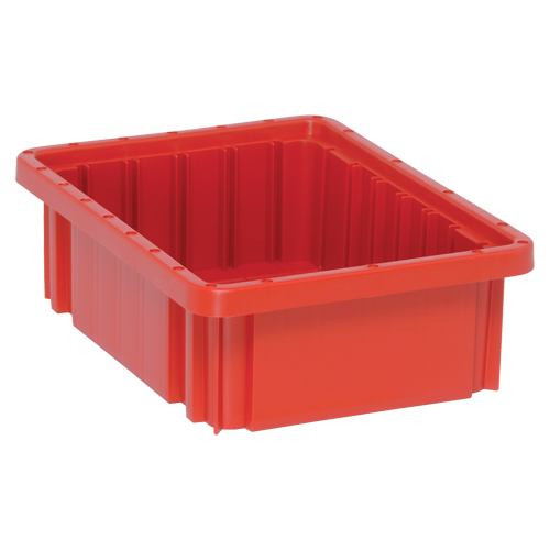 Divider Box&reg; Containers, Plastic, 10.9" W x 8.3" D x 3.5" H, Red Distribution Industrielle GC