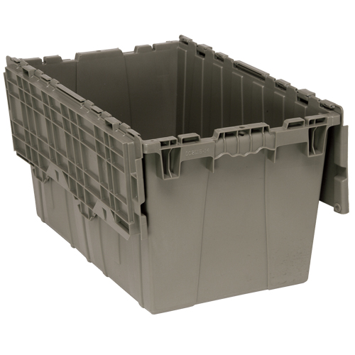 Bac de distribution avec couvercle &agrave; charni&egrave;res, 16-1/4" x 25-3/8" x 14-1/8", Gris Distribution Industrielle GC