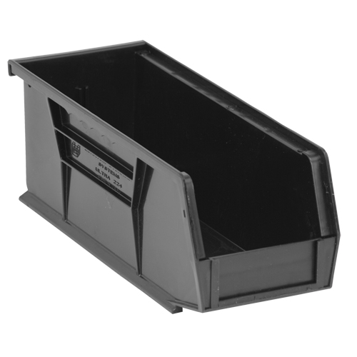 Bacs ultra empilable & suspendable, 4-1/8" la, 4" h x 10-7/8" p, Noir Distribution Industrielle GC