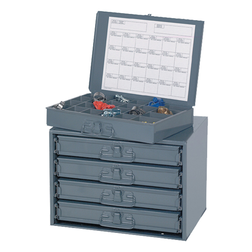 Armoires &agrave; portes coulissantes, Acier, 4 compartiments, 20" la x 15-3/4" p, 15" h, Gris Distribution Industrielle GC