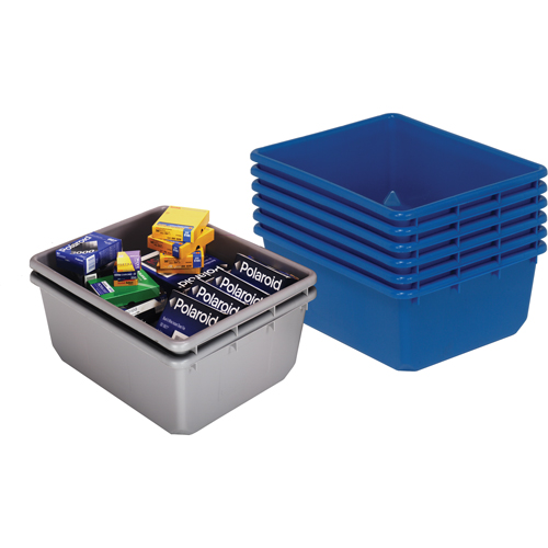 Bacs empilables en crois&eacute;, 11" la x 17,25" p x 12" h, Bleu Distribution Industrielle GC