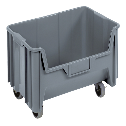 Bac g&eacute;ant mobile empilable, 12-7/16" ha x 19-7/8" la x 15-1/4" p, Capacit&eacute; de 250 lb, Gris Distribution Industrielle GC