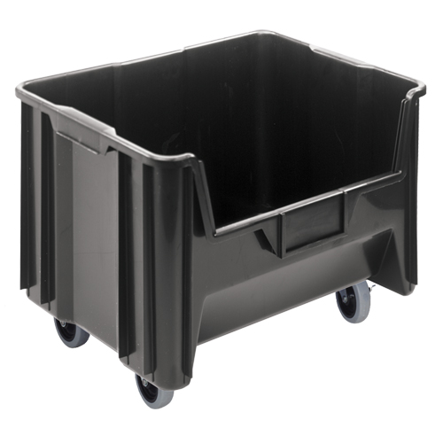 Bac g&eacute;ant mobile empilable, 12-7/16" ha x 19-7/8" la x 15-1/4" p, Capacit&eacute; de 250 lb, Noir Distribution Industrielle GC
