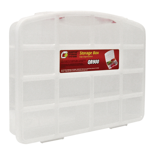 Bac de rangement clair avec compartiments, 13" la x 10-1/4" p x 2-3/8" h, 10 compartiments Distribution Industrielle GC