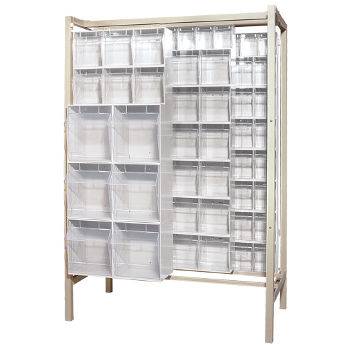 Free-Standing Tip-Out Bins Slider System, 51-1/4" W x 26" D x 77" H, 101 Drawers Distribution Industrielle GC