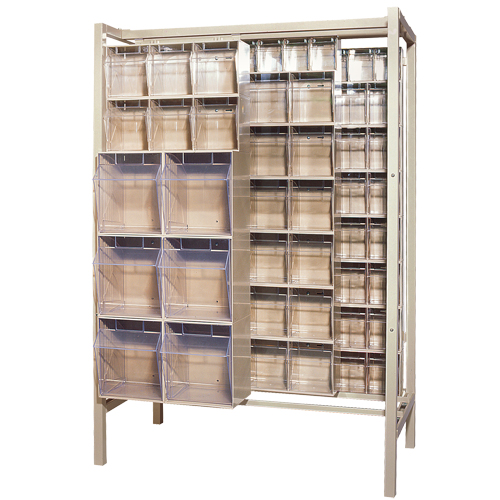 Free-Standing Tip-Out Bins Slider System, 51-1/4" W x 26" D x 77" H, 101 Drawers Distribution Industrielle GC