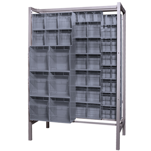 Free-Standing Tip-Out Bins Slider System, 51-1/4" W x 26" D x 77" H, 101 Drawers Distribution Industrielle GC