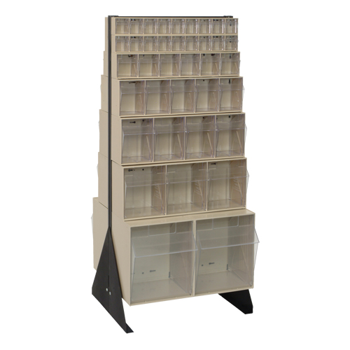 Tip-Out Bins Stand, 23-5/8" W x 16" D x 52" H, 76 Drawers Distribution Industrielle GC