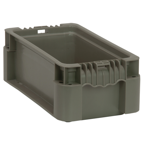 Contenant pliable et empilable, 7" la x 12" p x 5" h, Gris Distribution Industrielle GC