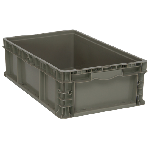 Contenant pliable et empilable, 15" la x 24" p x 7,5" h, Gris Distribution Industrielle GC