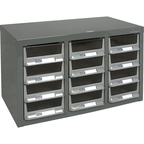 Casiers pour pi&egrave;ces KPC-100 , Acier galvanis&eacute;, 12 tiroirs, 23" x 11-2/5" x 13-4/5", Gris Distribution Industrielle GC