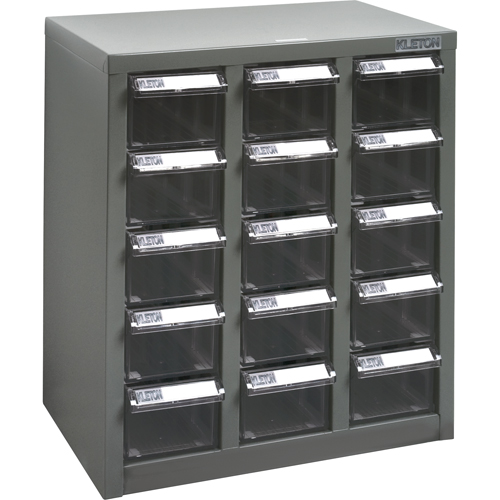 Casiers pour pi&egrave;ces KPC-500, Acier, 15 tiroirs, 14" x 8-2/3" x 16-1/3", Gris Distribution Industrielle GC