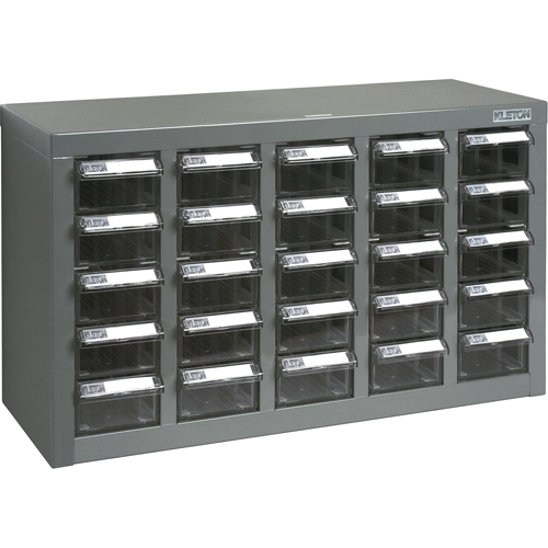 KPC-600 Parts Cabinet, Galvanized Steel, 25 Drawers, 23-1/10" x 8-7/10" x 13-4/5", Grey Distribution Industrielle GC