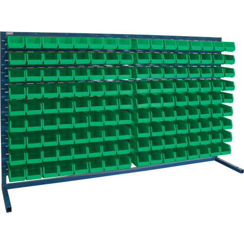 Louvered Rack with Bins, 144 Bins, 72" W x 15" D x 40" H Distribution Industrielle GC
