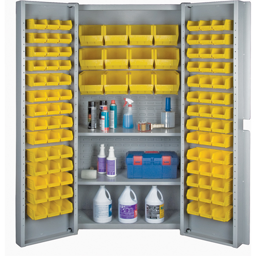 Deep Door Combination Bin Cabinets, 38" W x 24" D x 72" H, Grey Distribution Industrielle GC