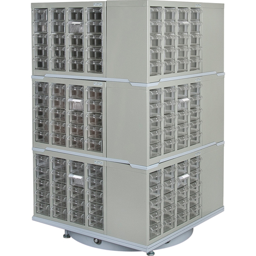 Heavy-Duty Industrial Carousel Drawer Cabinet, Steel, 240 Drawers, 27" W x 27" D x 48" H, Grey Distribution Industrielle GC
