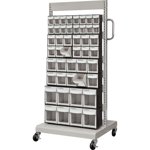 Servante mobile de bacs &agrave; plateaux inclinables, &agrave; un c&ocirc;t&eacute;, 46 bacs, 26-1/4" la x 22" p x 57-1/2" h Distribution Industrielle GC