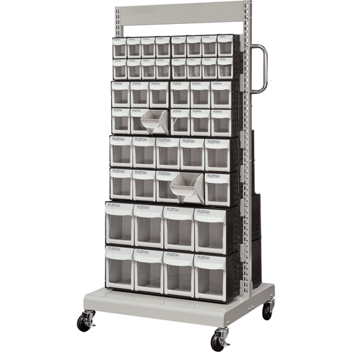 Mobile Tilt Bin Rack, Double-sided, 92 bins, 26-1/4" W x 22" D x 57-1/2" H Distribution Industrielle GC