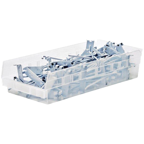 Bacs de rangement pour tablettes, 6-5/8" la x 4" H x 23-5/8" p, Transparent, Capacit&eacute; 50 lb Distribution Industrielle GC