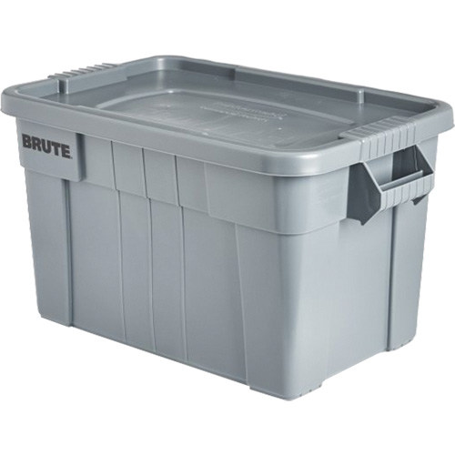 Brute Storage Tote with Lid, 27.88” D x 17.38” W x 15.13” H, 160 lbs. Capacity, Grey Distribution Industrielle GC