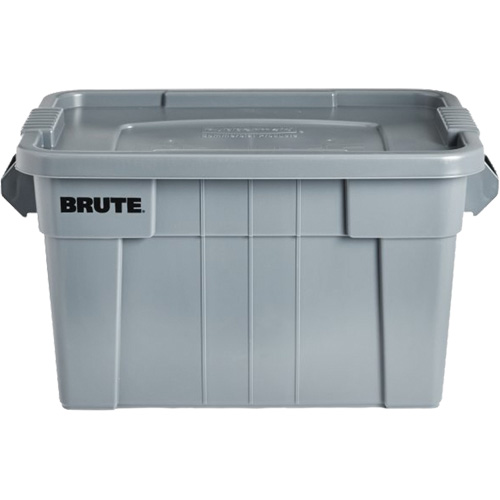 Brute Storage Tote with Lid, 27.88” D x 17.38” W x 15.13” H, 160 lbs. Capacity, Grey Distribution Industrielle GC