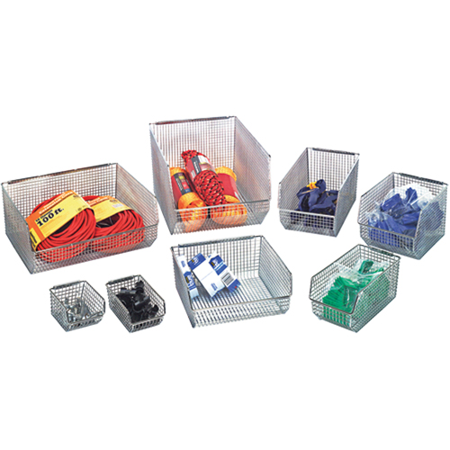 Bacs en fil m&eacute;tallique empilables et suspendables Distribution Industrielle GC