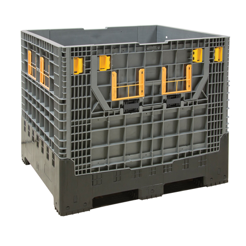 Collapsible Bulk Container, 47.2" L x 39.4" W x 39.4" H, Grey Distribution Industrielle GC