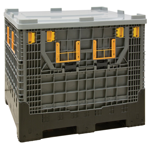 Collapsible Bulk Container, 47.2" L x 39.4" W x 39.4" H, Grey Distribution Industrielle GC