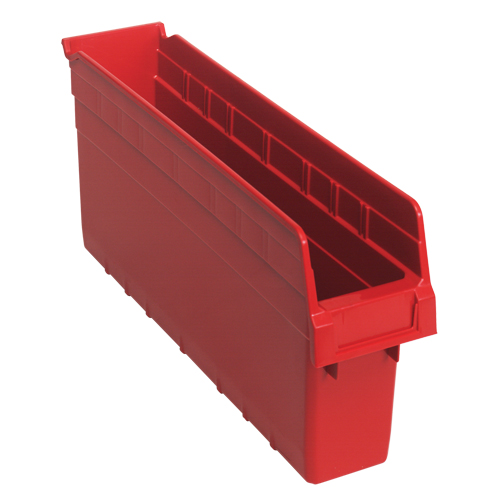Store-Max Shelf Bins, 4-3/8" W x 8" H x 17-7/8" D, Red, 56 lbs. Capacity Distribution Industrielle GC