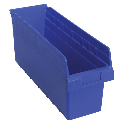 Store-Max Shelf Bins, 6-5/8" W x 8" H x 17-7/8" D, Blue, 56 lbs. Capacity Distribution Industrielle GC