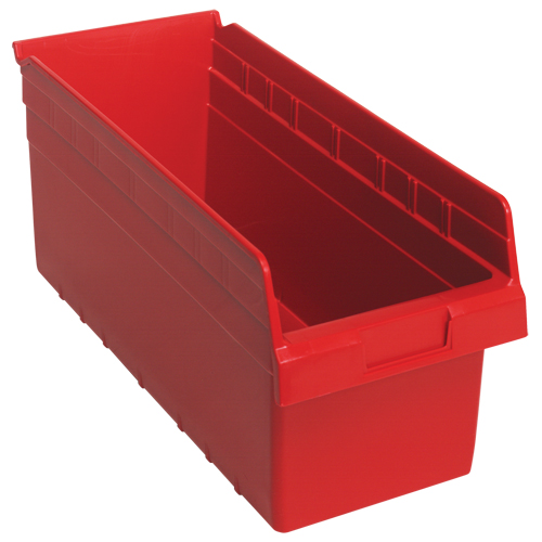 Store-Max Shelf Bins, 8-3/8" W x 8" H x 17-7/8" D, Red, 56 lbs. Capacity Distribution Industrielle GC