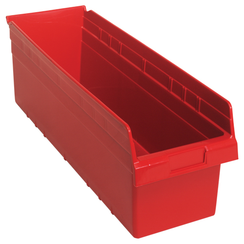 Store-Max Shelf Bins, 8-3/8" W x 8" H x 23-5/8" D, Red, 68 lbs. Capacity Distribution Industrielle GC