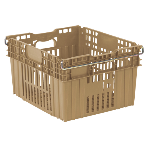 Contenant en plastique empilable Stack-N-Nest pour l'agriculture, 20" x 24" x 13,4", Beige Distribution Industrielle GC