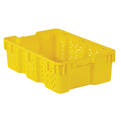 Contenant en plastique empilable Stack-N-Nest pour l'agriculture, 16" x 23,9" x 7,3", Jaune Distribution Industrielle GC