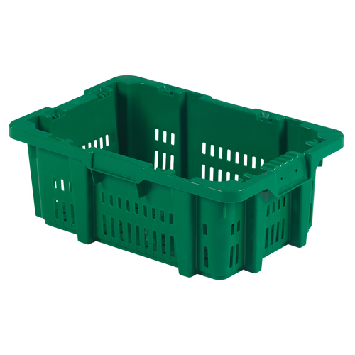 Contenant en plastique Stack-N-Nest pour la manutention des aliments, 16" x 23,9" x 8,8", Vert Distribution Industrielle GC