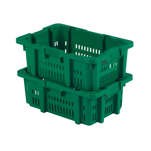 Contenant en plastique Stack-N-Nest pour la manutention des aliments, 16" x 23,9" x 8,8", Vert Distribution Industrielle GC