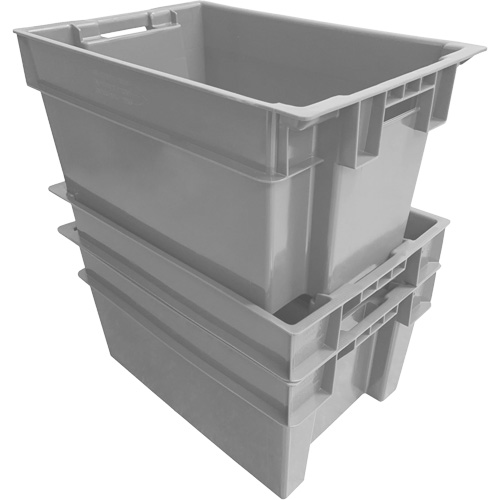 Stack & Nest Container, 16" W x 12" H x 24" D, Grey Distribution Industrielle GC