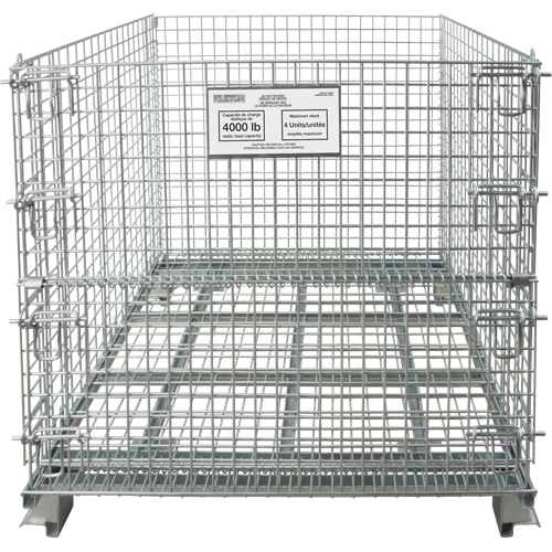 Collapsible Wire Container, 40" W x 32" D x 34" H, 4000 lbs. Capacity Distribution Industrielle GC