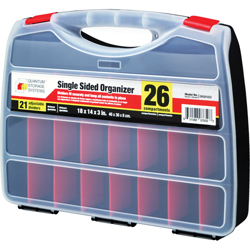 Boîte &agrave; compartiments en plastique, 14" la x 18" p x 3" h, 26 compartiments Distribution Industrielle GC