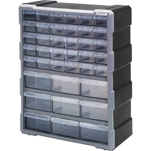Armoire &agrave; tiroir, Plastique, 39 tiroirs, 15" x 6-1/4" x 18-3/4", Noir Distribution Industrielle GC